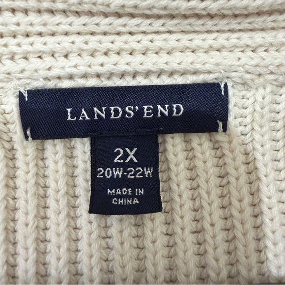 Lands End Cream Cardigan Sweater 2XL - Picture 7 of 13